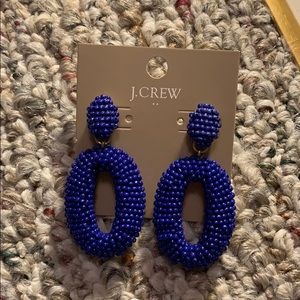 JCrew beaded blue earrings